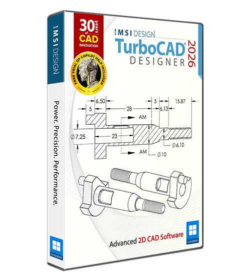 TurboCAD 2026 2D – Dauerlizenz – Windows – Schweizer Version