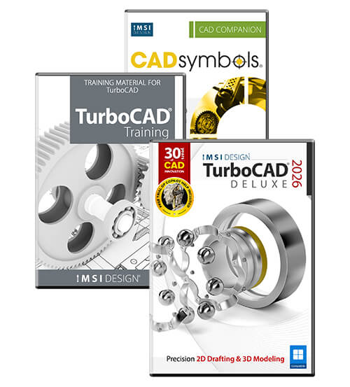 TurboCAD 2026 Deluxe + Schulung (jährlich) + CADsymbols-Paket – Dauerlizenz – Schweizer Version