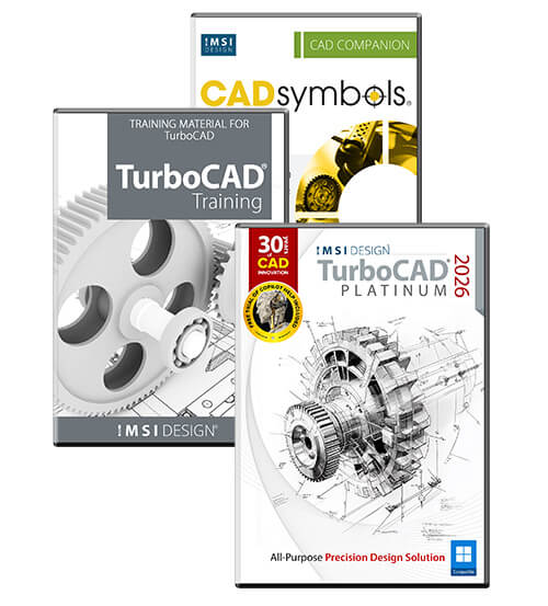 TurboCAD 2026 Platinum + Schulung (jährlich) + CADsymbols-Paket – Dauerlizenz – Schweizer Version